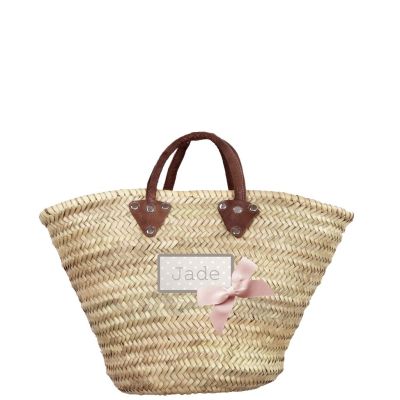 Panier osier - Petit Panier pour les courses - panier personnalisé avec Noeud nude