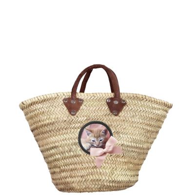 Panier osier - Petit Panier pour les courses - panier personnalisé avec Noeud nude