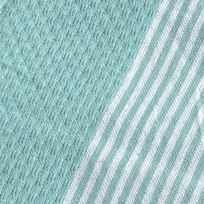 Fouta - Serviette de plage Vert bleu, argent et gris