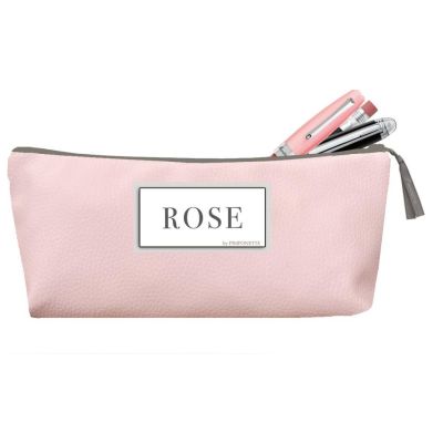 Trousse Scolaire Personnalisée - Enduit rose avec prénom