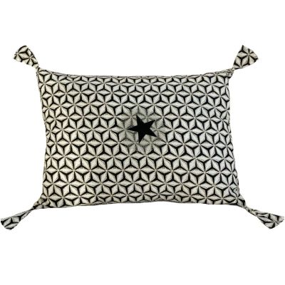 Coussin Boncoeurs Star Noir - 40x60cm - broderie étoile