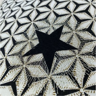 Coussin Boncoeurs Star Noir - 40x60cm - broderie étoile