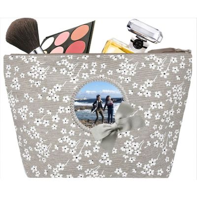 Trousse de Toilette Femme - Enduit fleurs blanches