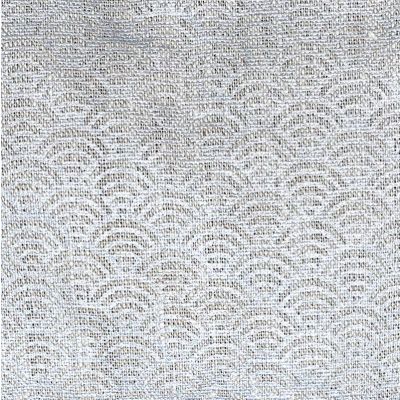 Tissu en lin gris avec motif sushi gris bleu argenté