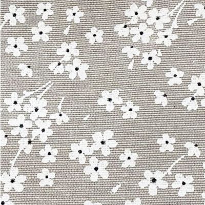 Tissu enduit - fleurs sur fond lin