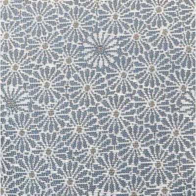 Tissu Margarita polyester & coton, écru et gris bleu