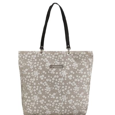 Sac cabas fleurs blanches