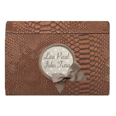 Pochette Trendy Tasma camel personnalisée prénoms