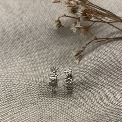 boucle d'oreille Créole Fleur - made in France 