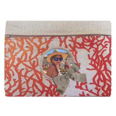 Pochette maquillage Corail personnalisée avec Prénoms des petits enfants