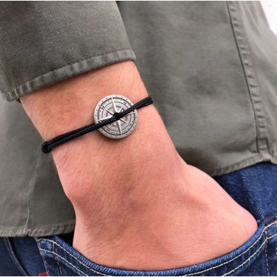 Bracelet Argent vieilli - noir