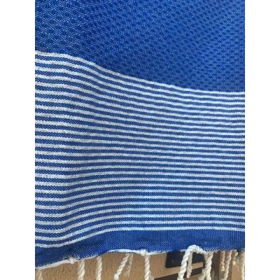 Fouta - bleu et rayures argent