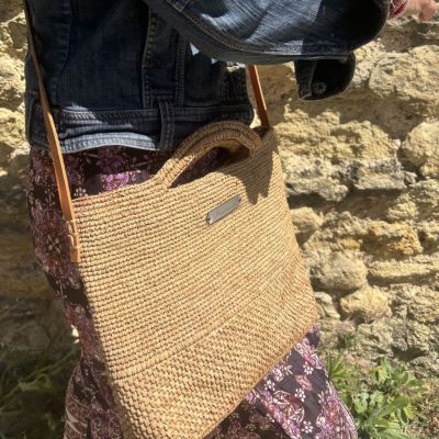 Sac raffia bandoulière