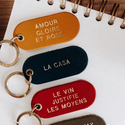 les raffineurs - porte clefs à messages en cuir