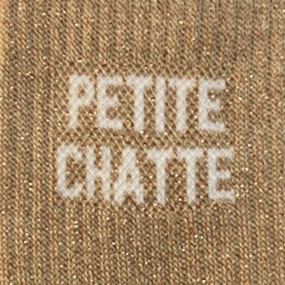 Chaussettes camel clair avec paillettes reflet or