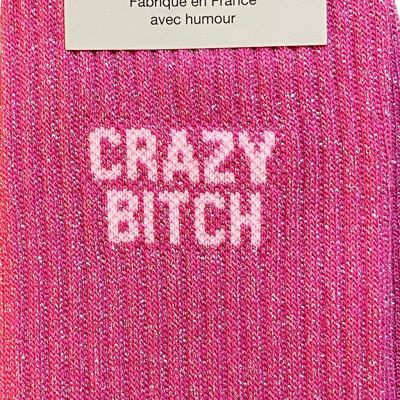 Felicie Aussi - Chaussettes Crazy bitch à paillettesie