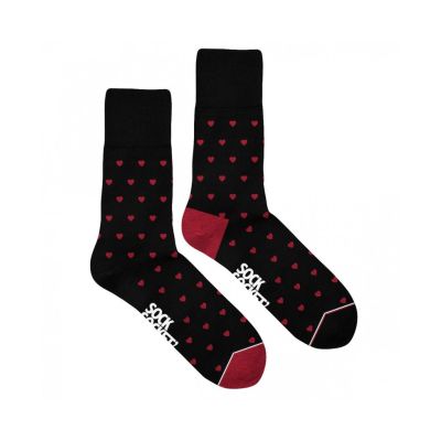 Chaussettes noires avec coeur à paillettes