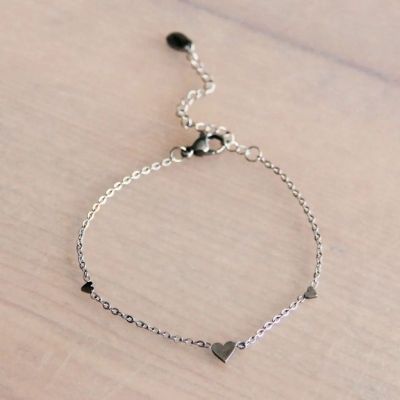 Bracelet COEURS en Acier Inoxydable - Argent