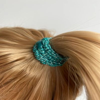 Elastique cheveux KKNEKKI -  Bleu Vert Glitter