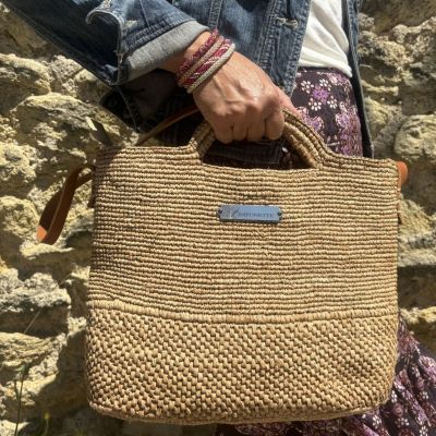 Sac raffia bandoulière