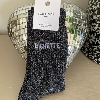 Félicie Aussi - Chaussettes Bichette à Paillettes - Noir